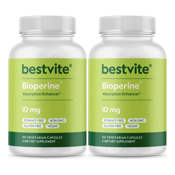 Bioperine 10 Mg 240 Cápsulas Potenciador De Absorción Sin Gluten