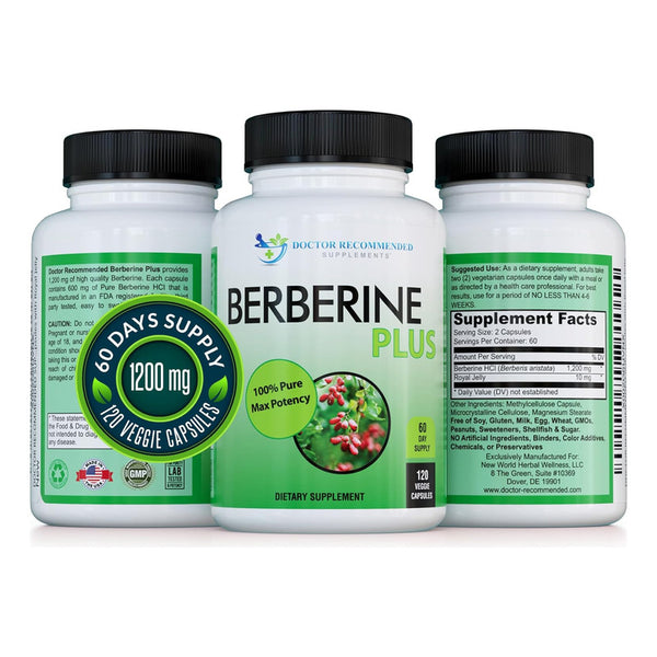 Berberine Plus 1200 Mg 120 Capsulas Vegetales Suplemento Natural