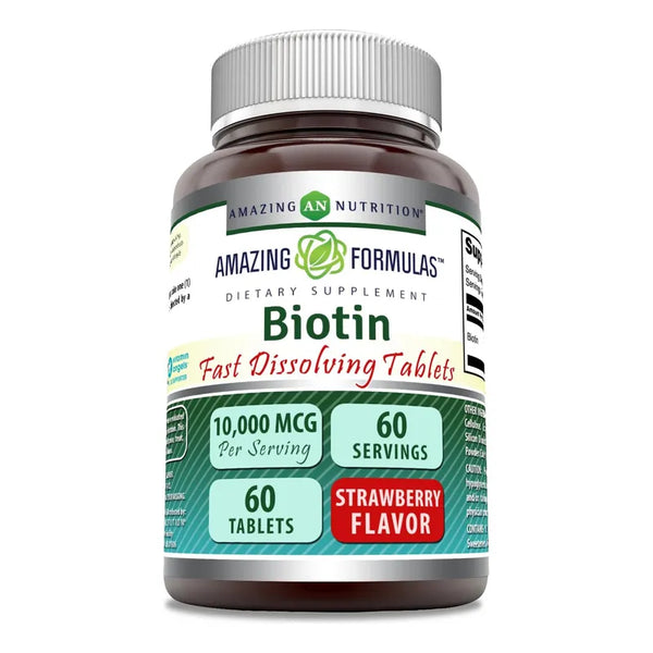 Cápsulas De Biotina 10000 Mcg De Rápida Disolución Sin Gluten