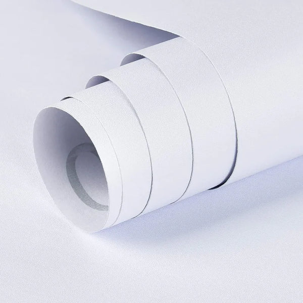 Rollo Papel Pintado Blanco Mate 40 X 300 Cm Autoadhesivo Resistente Al Agua