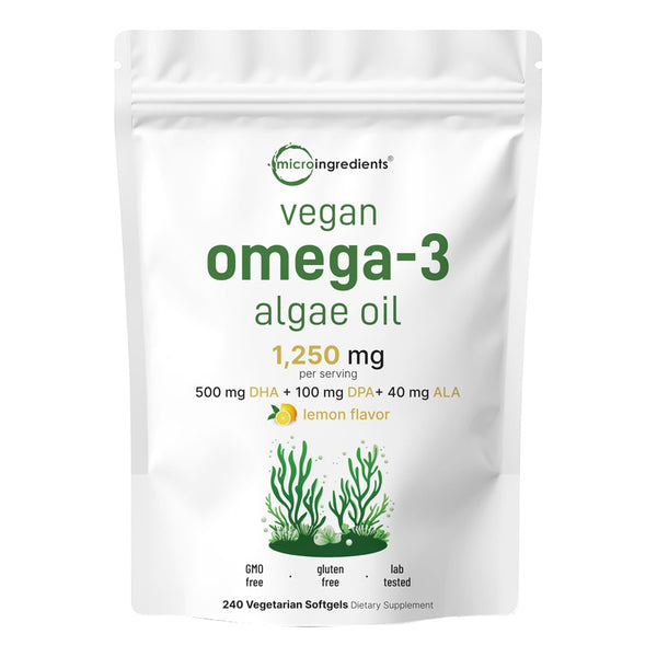 Suplemento Vegano Omega 3 240 Cápsulas Aceite De Algas Sin Pescado