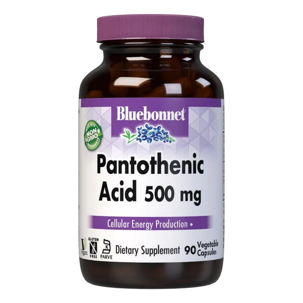 Capsulas Vegetales Acido Pantotenico 500mg Bluebonnet 90 Unidades