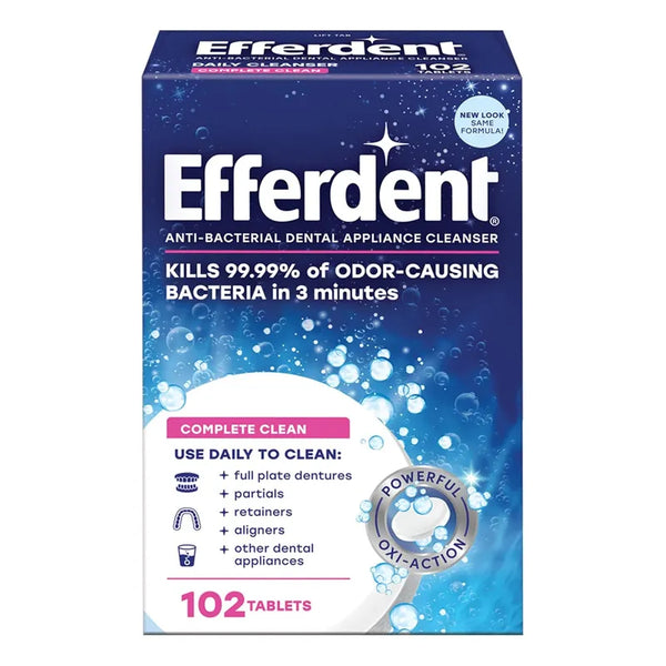 Efferdent Tabletas Limpieza Dental Elimina Bacterias En 3 Minutos