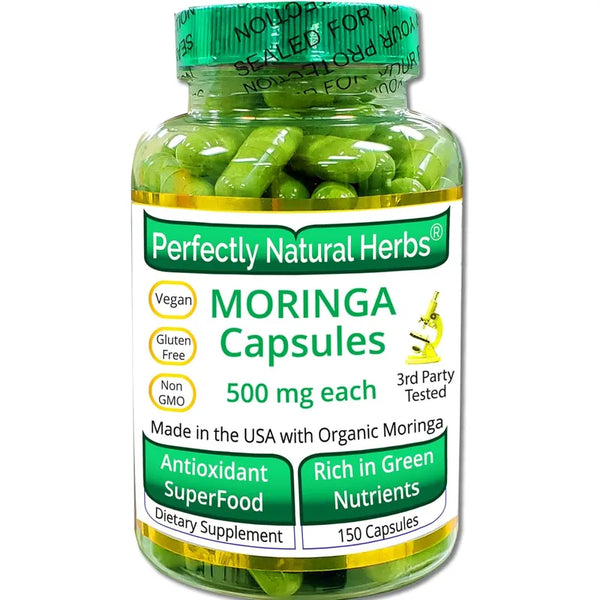 Capsulas De Moringa Organica Certificada 150 Unidades Para Energia Y Salud