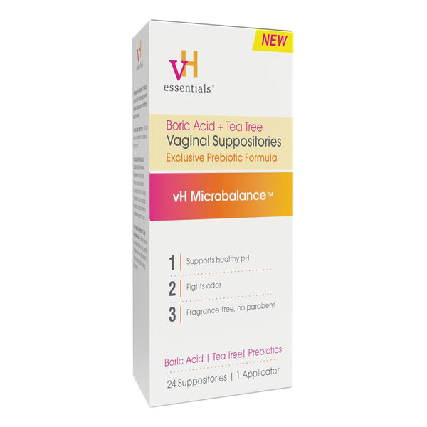 Supositorios Vaginales Acido Borico Arbol De Te vH Essentials 24 Und