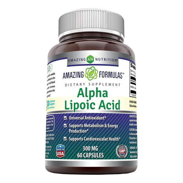 Capsulas De Acido Alfa Lipoico 300mg Amazing Formulas Sin OMG Y Sin Gluten
