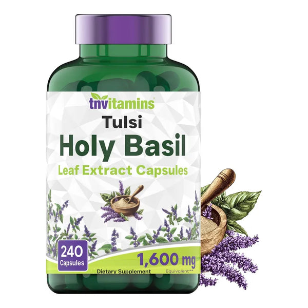 Capsulas De Albahaca Sagrada 1600 Mg 240 Unidos Para 8 Mes Triunfa Sobre El Estrés