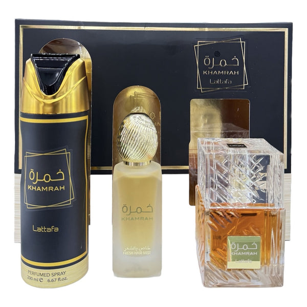 Perfume Set Lattafa Khamrah 3 Fragancias En 1 Con Vainilla