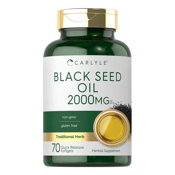 Aceite De Semilla Negra 2000 Mg 70 Cápsulas Carlyle Suplemento Sin Glúten