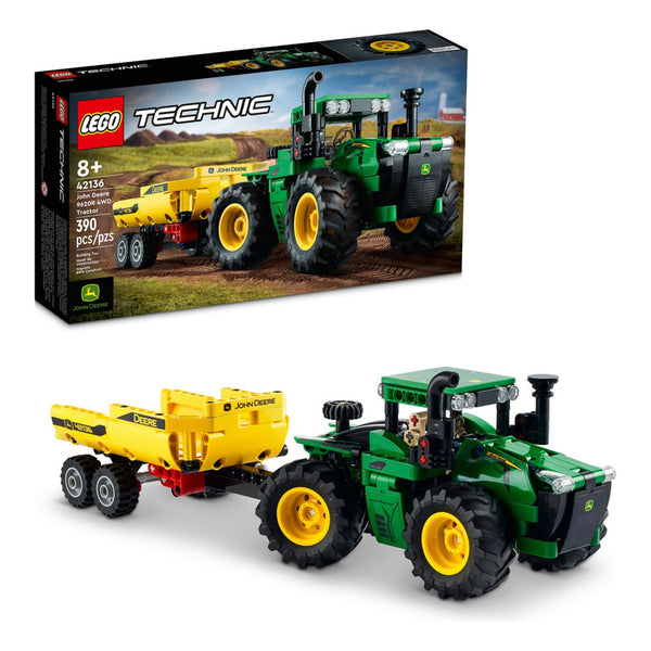 Lego Technic John Deere 9620R 4WD Tractor 42136 Juguete de Construcción con Remolque