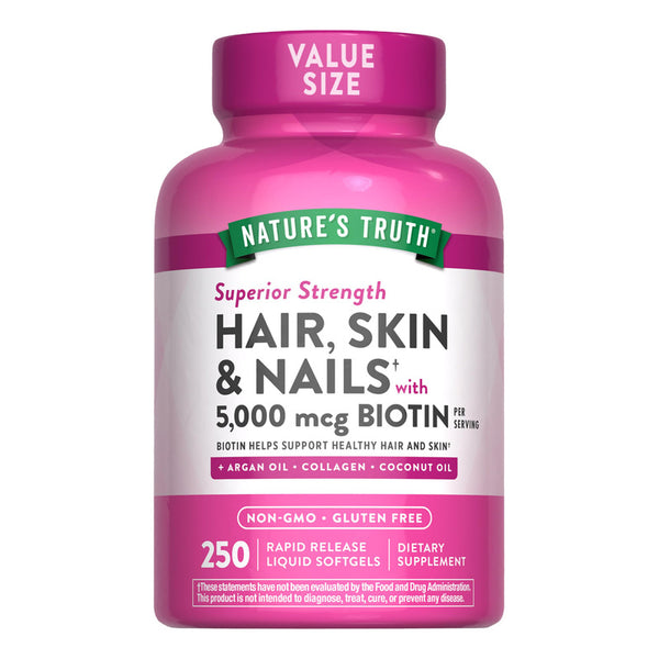 Vitaminas Para El Cabello Piel Uñas Natures Truth 5000 Mcg 250 Capsulas