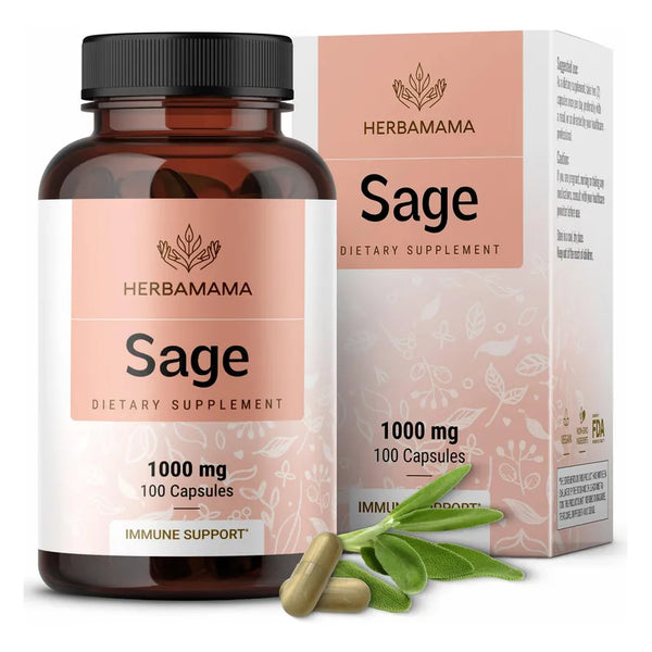 Capsulas Salvia Organica 1000 Mg 100 Unidades Suplemento Nutricional