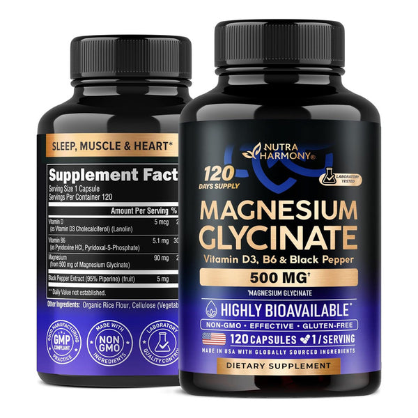 Glicinato De Magnesio 500 Mg Suplemento Alta Absorcion Relajacion Muscular