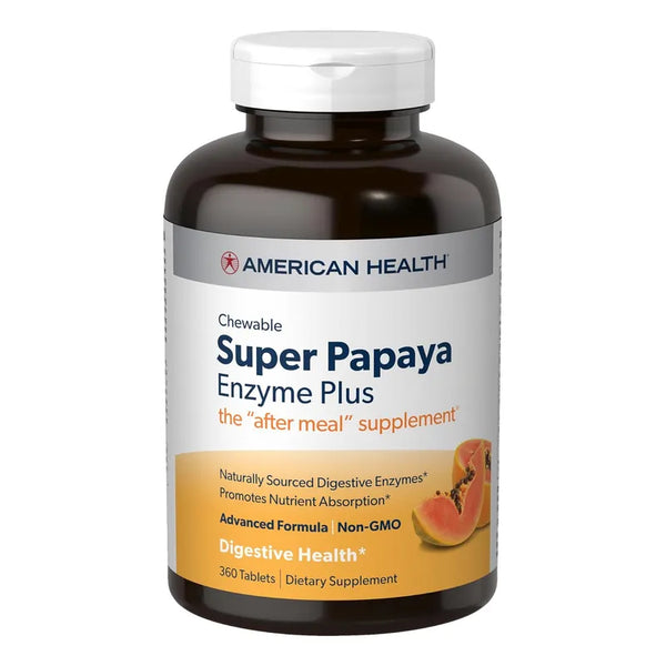 American Health Tabletas Masticables Super Papaya Enzyme Plus 360 Unidades