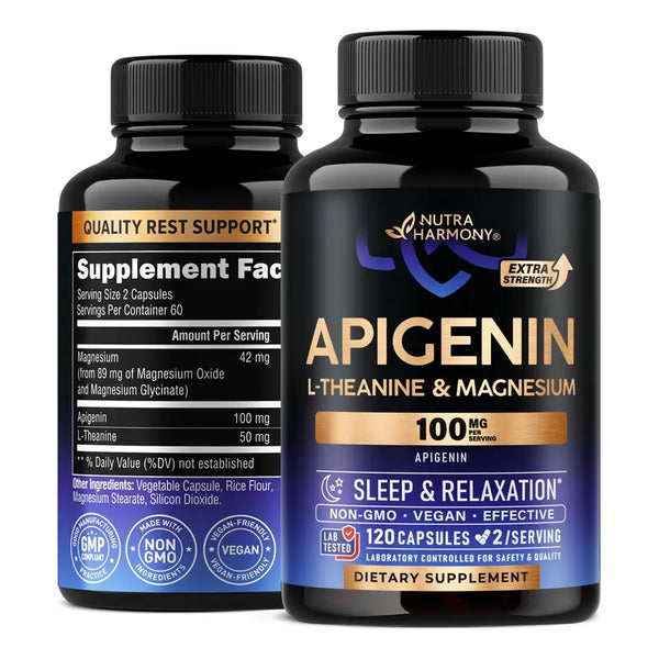 Apigenin 100mg Con L Teanina Y Magnesio Para Dormir Mejorar Sueno