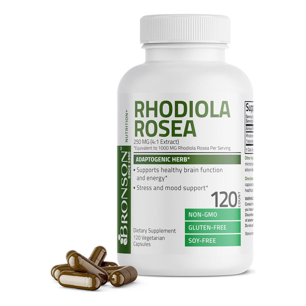 Suplemento Rhodiola Rosea Bronson 1000 Mg 120 Capsulas Vegetariano
