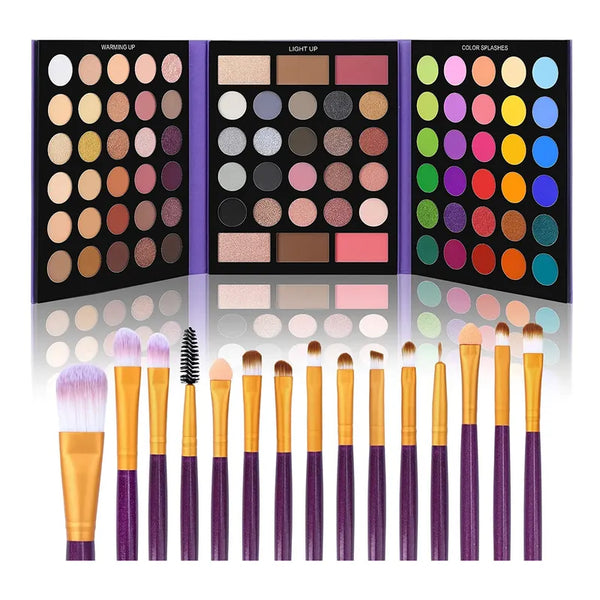 Paleta 86 Sombras Nude 15 Brochas Mate Impermeable Somos Importaciones