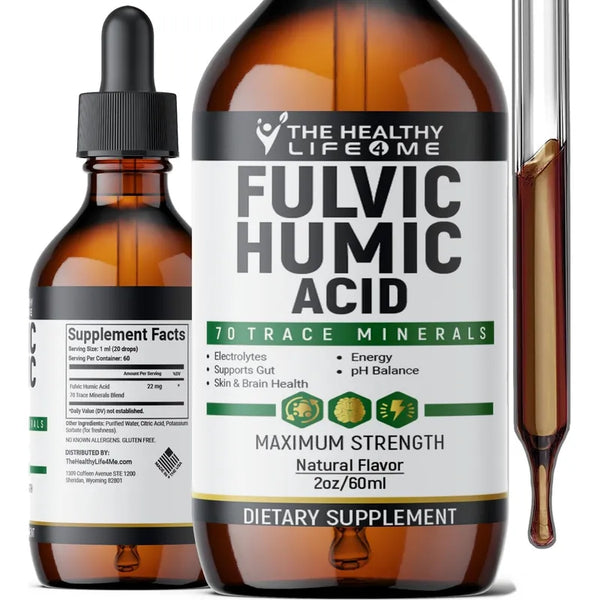 Ácido Fúlvico Orgánico 72 Oligominerales Para Digestión Energía Salud