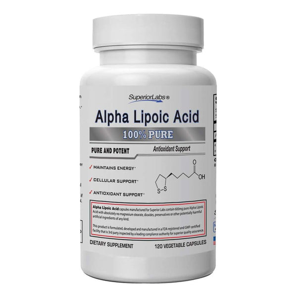 Acido Alfa Lipoico Puro Superior Labs 600mg 120 Capsulas Antioxidante Natural
