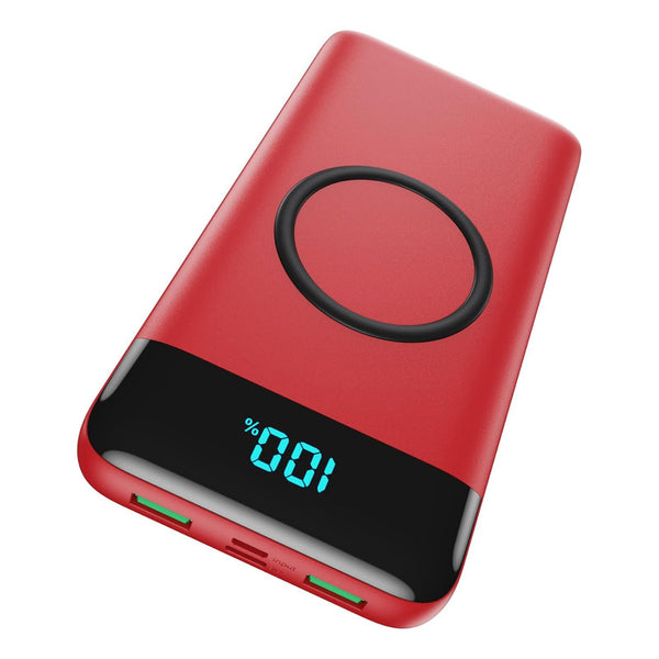 Cargador Portátil Inalámbrico Power Bank 30800mah 25w Rojo
