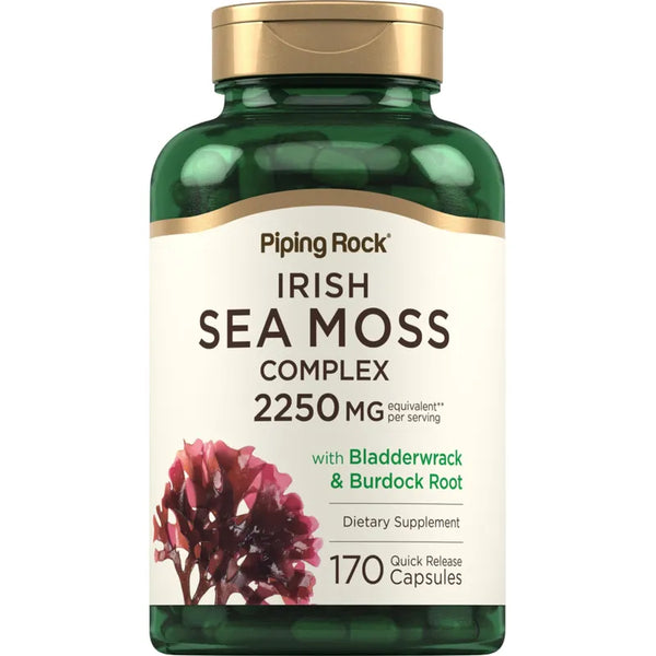 Capsulas De Musgo Marino Irlandes 2250 Mg Con Vejiga Y Bardana Suplemento Natural