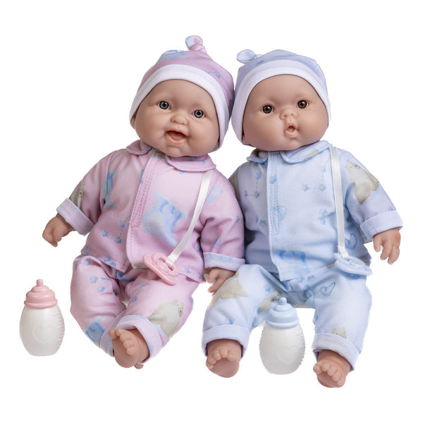 Muñecas Gemelas Realistas JC Toys 33 cm Con Trajes y Accesorios Extraíbles