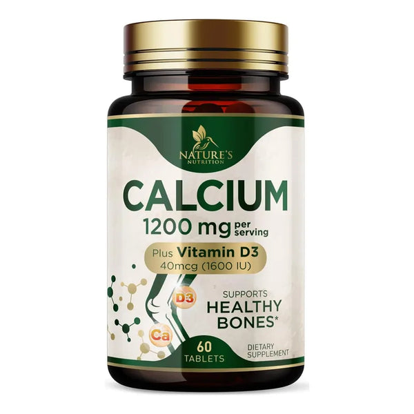 Calcio 1200 Mg Y Vitamina D3 Para Fuerza Ósea Y Dientes