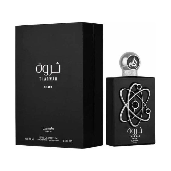 Lattafa Tharwah Tharwah Silver Fragancia Amaderada Acuática Para Hombre