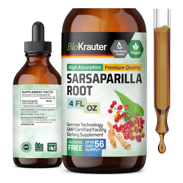 Bio Krauter Tintura De Raiz Zarzaparrilla Extracto Liquido Vegano