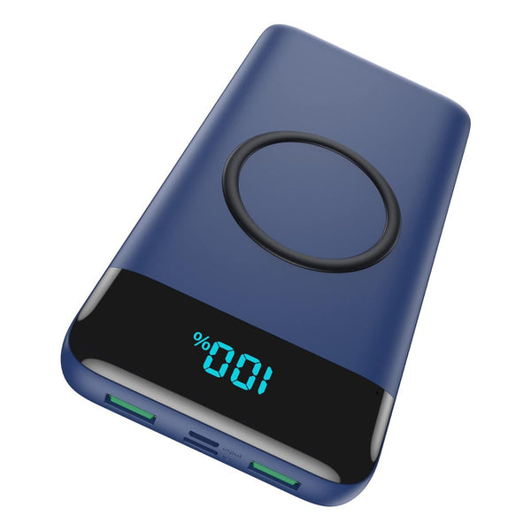 Cargador Portátil Inalámbrico Power Bank 30800mah 25w Azul
