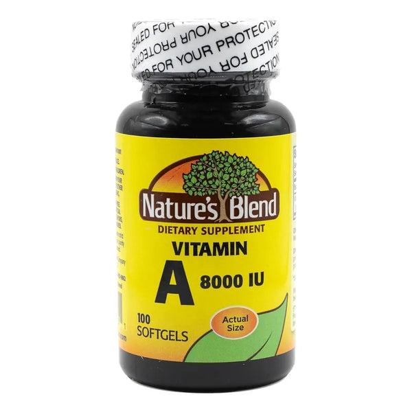 Vitamina A 8000 UI Nature's Blend Capsulas Blandas Vision Salud Ocular