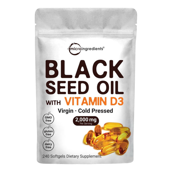 Aceite Semilla Negra 2000mg Vitamina D3 240 Capsulas Una Salud Optima