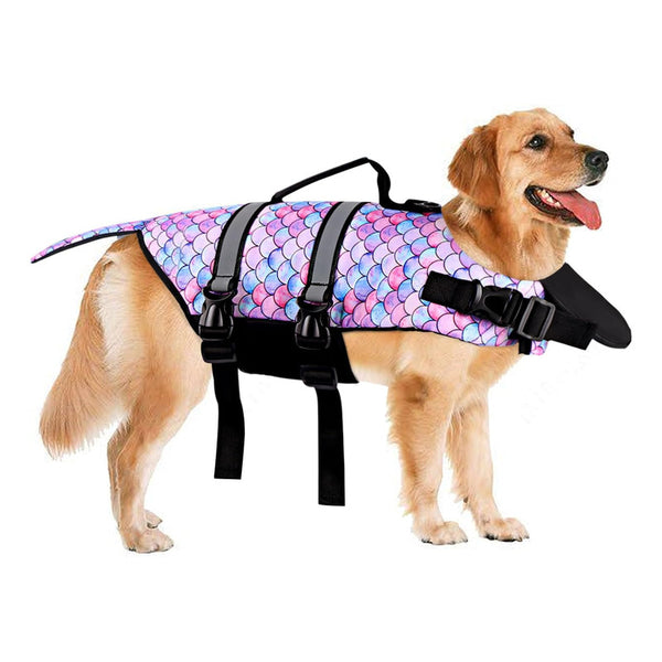 Chaleco Flotante Para Perros Resistente Ajustable Y Reflectante Tipo Sirena L