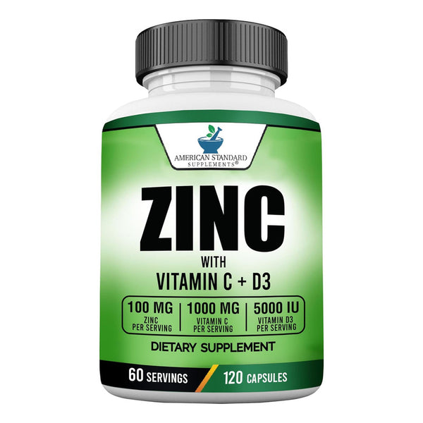 Zinc Vitamina C Y D Suplemento Inmunológico 120 Cáps Veganas