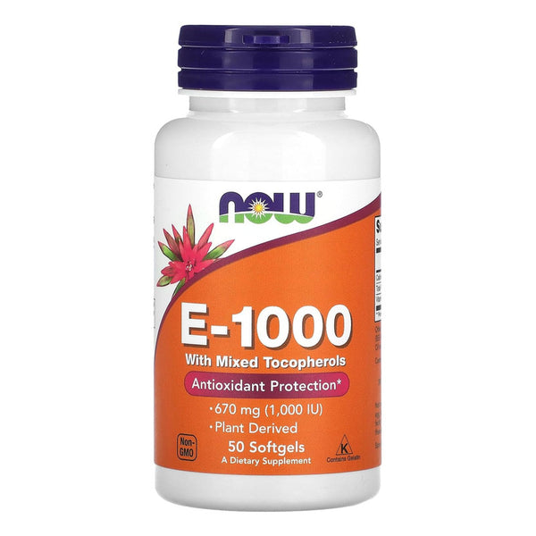 Vitamina E 1000 Ui Tocoferoles Mixtos Antioxidante 50 Caps Saludable