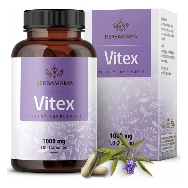 Capsulas Vitex 1000 Mg Herbamama Suplemento Para El Apoyo Femenino Vegano