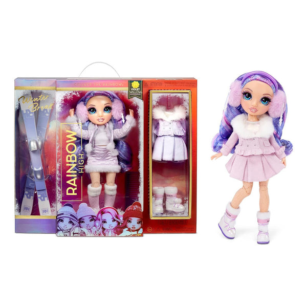 Rainbow High Violet Willow Muñeca Púrpura con Esquís y Patines de Hielo Juego Creativo