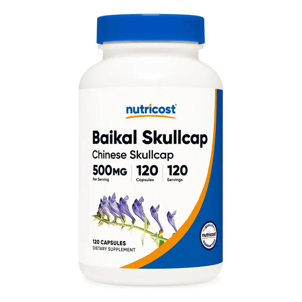 Baikal Skullcap 500 Mg 120 Cápsulas Vegetarianas Sin OMG Sin Gluten