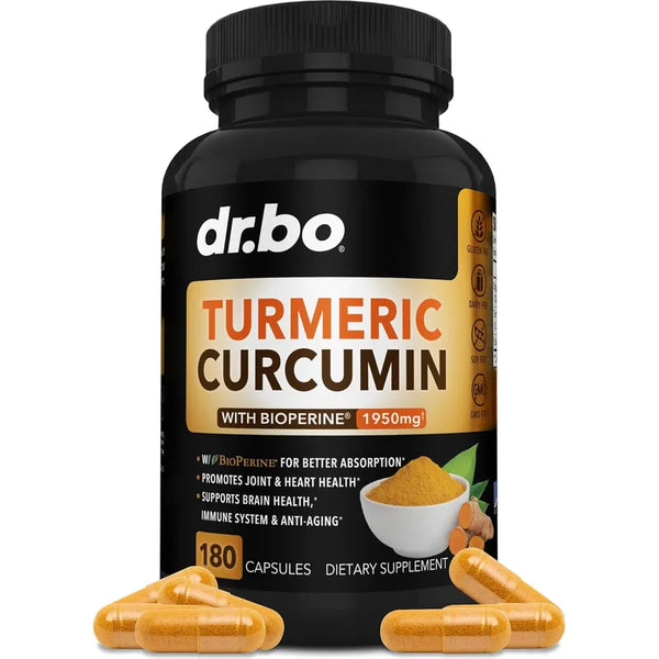 Capsulas Curcuma Organica Extracto Pimi 1950mg 180 Piezas Mejora Absorcion