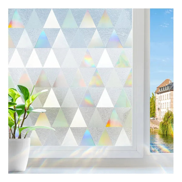 Película Decorativa Arco Iris Para Ventana Vidriera 3d Protección Uv
