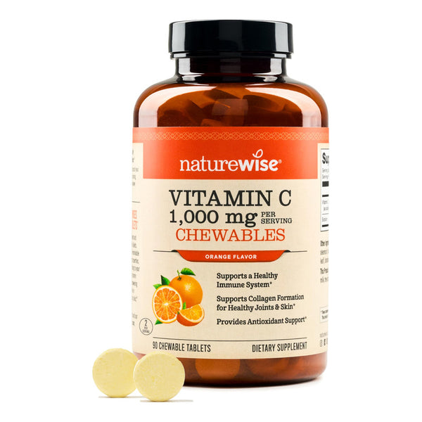 Tabletas Masticables Vitamina C 1000 Mg Veganas Para Sistema Inmunológico
