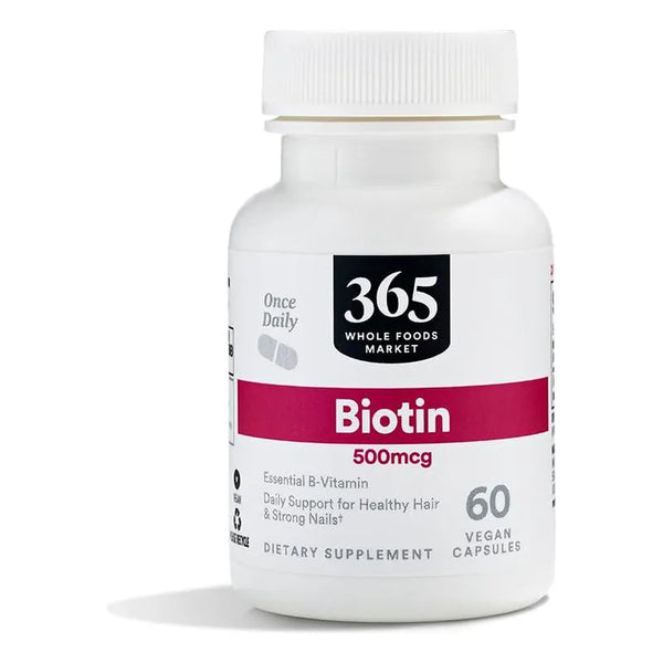 Biotina 500 Mcg Para Cabello Y Uñas De Whole Foods Market