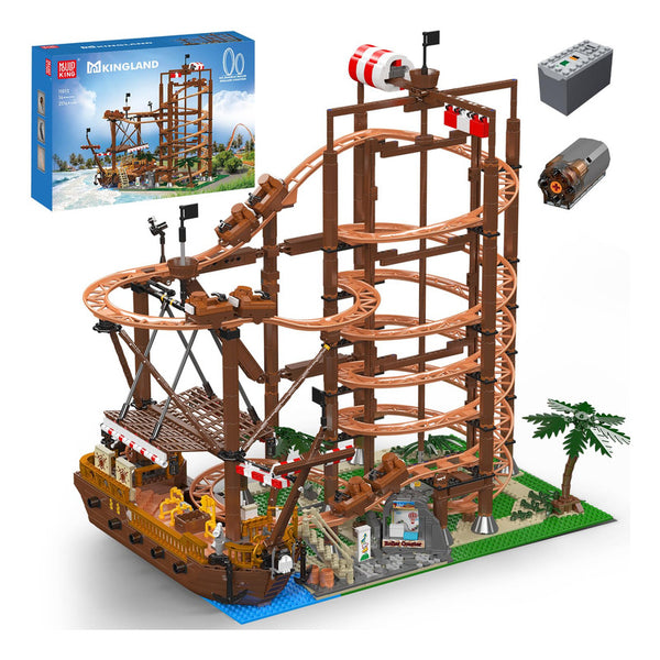 Juego de Construcción Montaña Rusa Doble Hélice Funfair Barco Pirata