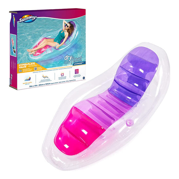 Swimways Tumbona Flotante Seca Inflable con Portavasos y Tecnología de Inflado Rápido