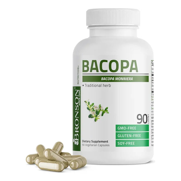 Bacopa 1200 Mg Extracto Bronson Suplemento Cerebral Vegano