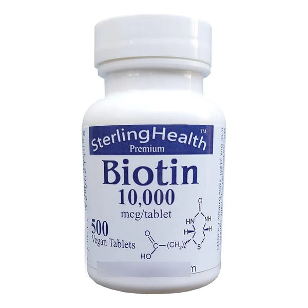 Biotina 10000 Mcg 500 Tabletas Crecimiento Cabello Piel Y Uñas Importado