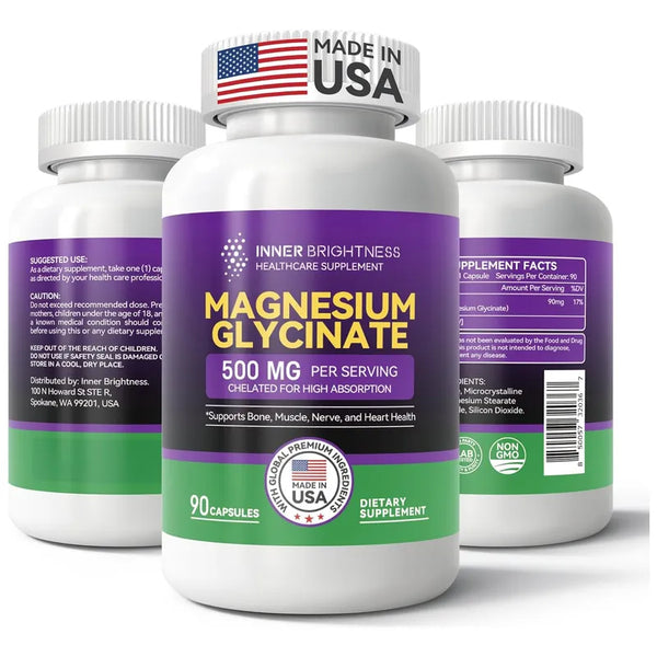 Capsulas Glicinato Magnesio 500 Mg Apoyo Sueño Sal
