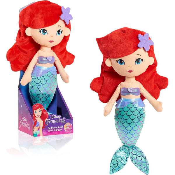 Peluche Sirenita Ariel 34 cm con Pelo Rojo para Niños Disney Princess