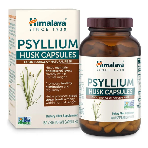 Capsulas De Psyllium Himalaya 180 Unidades Sin Gluten Y Veganas