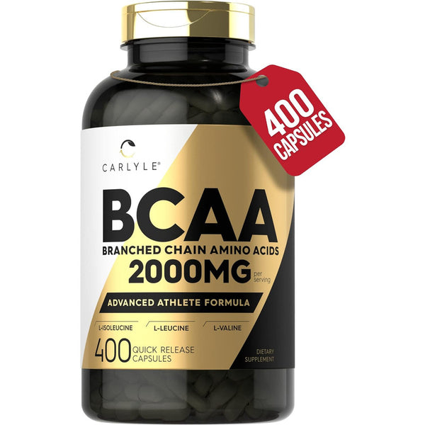 Aminoacidos Bcaa Carlyle 2000 Mg 400 Capsulas Entrena Con Energía